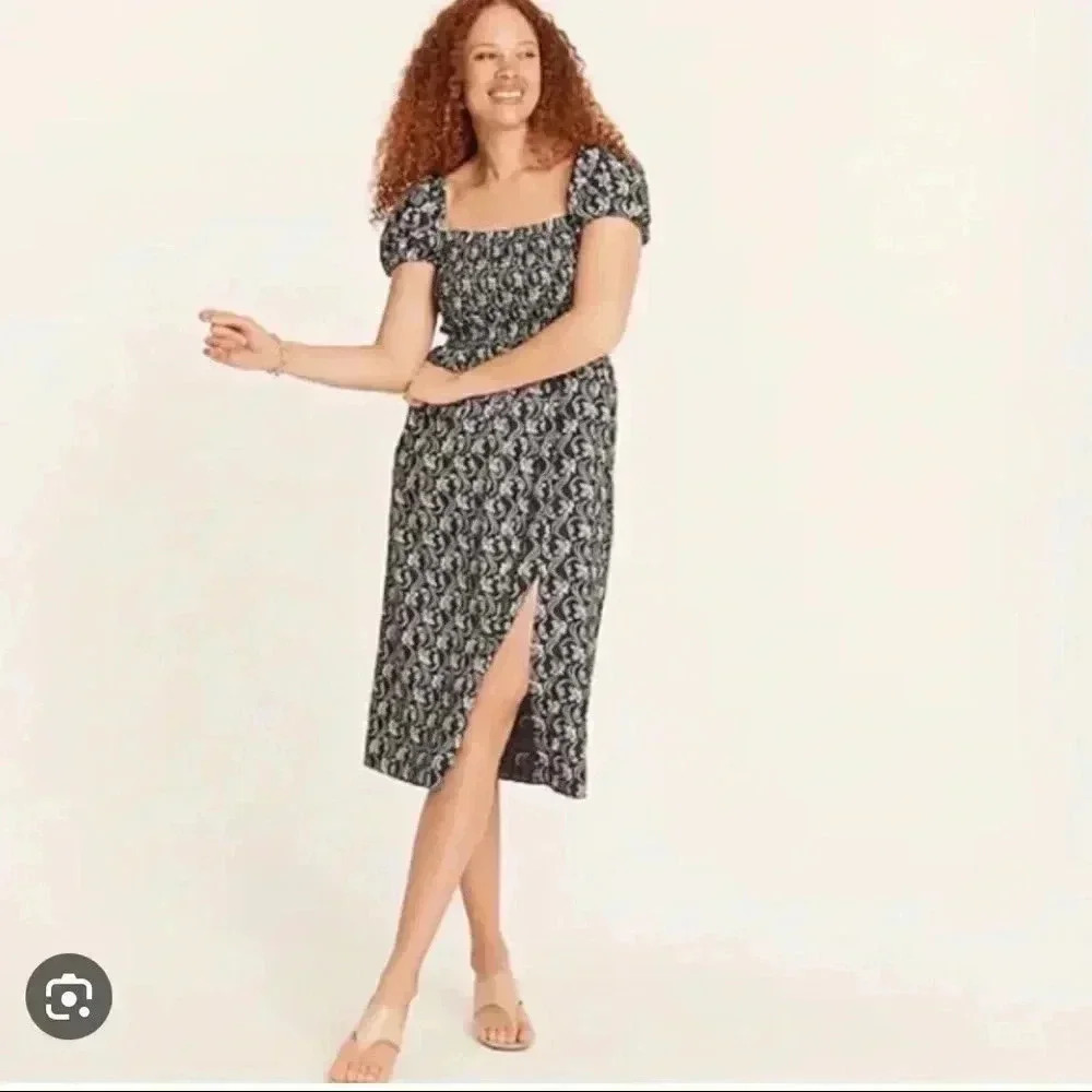 - J.Crew starburst print smocked dress